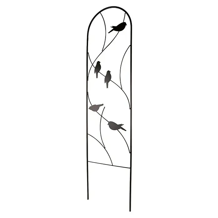 Windhager Rankgitter - B x H: 58 x 182 cm, Metall, Schwarz - Dekoratives Regal mit Vogelmotiven. Ideal zur Präsentation von Pflanzen oder Dekorationen, verleiht jedem Raum eine elegante Note.