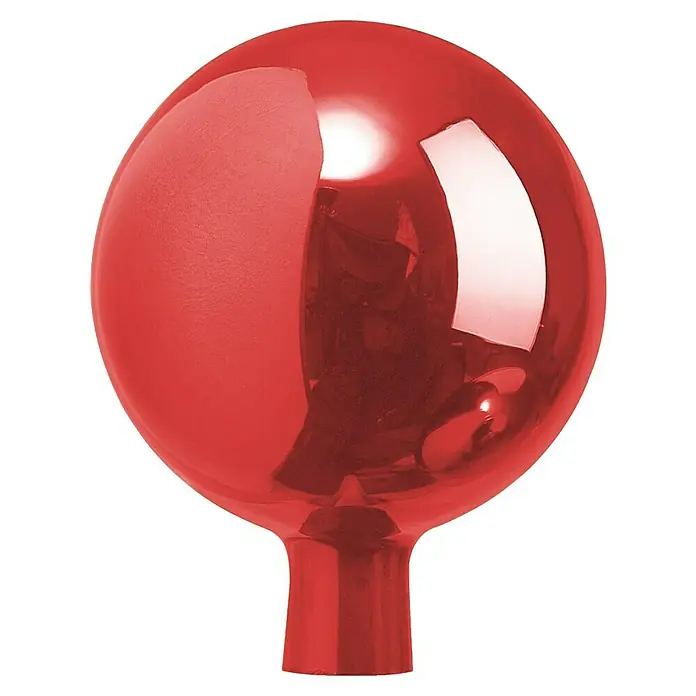 Windhager Glaskugel - Durchmesser: 16 cm, Rot - Glänzende rote Kugel auf einem Sockel, ideal als Dekorationsobjekt. Reflektierendes Design.