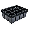 Windhager Anzuchttopf (L x B x H: 17,5 x 13,5 x 5,5 cm, Schwarz, 4x12 Töpfe)