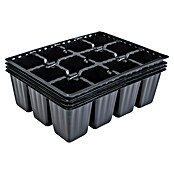 Windhager Anzuchttopf (L x B x H: 17,5 x 13,5 x 5,5 cm, Schwarz, 4x12 Töpfe)