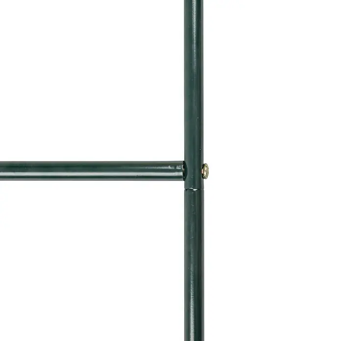 Rosenbogen - 230 cm x 140 cm x 37 mm, Grün, Stahl - Detailaufnahme des grünen Stahlrohrgestells, das mit einer Schraube verbunden ist. Ideal für robuste und langlebige Konstruktionen.