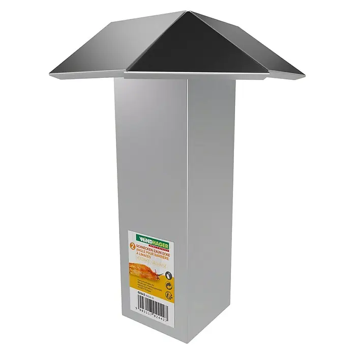 Windhager Schneckenblech Außenecke - Stahl, Verzinkt - Windhager Schnecken-Zaun Ecke. Metallische Ecke als Barriere gegen Schnecken im Garten, verzinkt für lange Haltbarkeit.