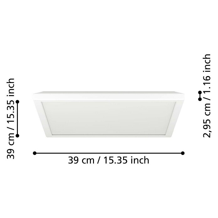 Eglo connect.z LED panel ROVITO-Z  (22 W, Do x Š x V: 39 x 39 x 3 cm, Bela, RGB) | 3016 - Deckenleuchte | CACB - Deckenleuchten | CAC - Indoorleuchten | CA - Beleuchtung | C - Elektro | BAUHAUS