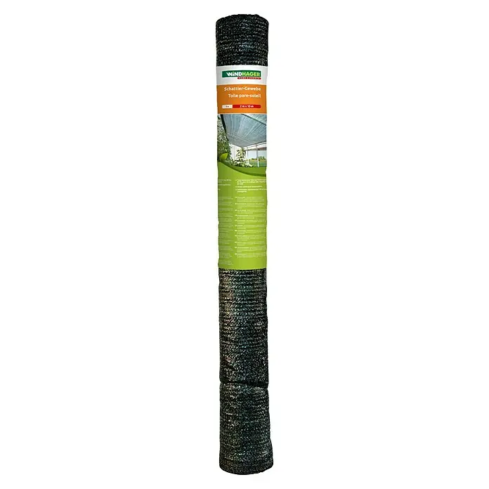 Windhager Schattierungsnetz - 2 x 10 m, Grün - Schattennetz von Windhager, 2x10 m, bietet Schutz vor Sonne und Hitze, ideal für Garten und Terrasse.