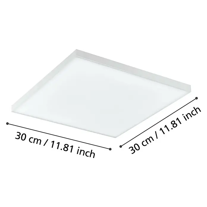 Eglo connect.z LED-Deckenleuchte Turcona-Z - 16 W, L x B x H: 30 x 30 x 2 cm, Weiß, RGBW - Quadratische LED-Deckenleuchte mit den Maßen 30 cm x 30 cm, ideal für moderne Innenräume und helle Ausleuchtung.