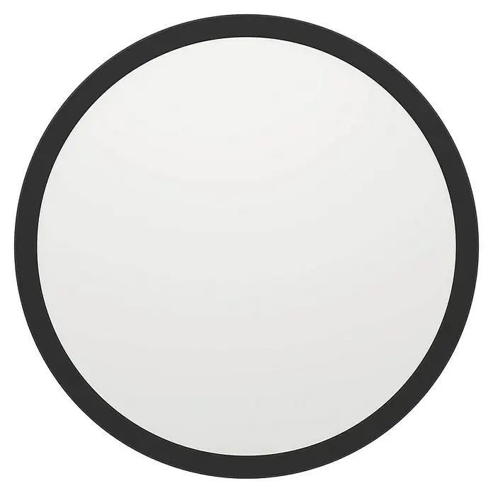 Eglo connect.z LED-Panel rund Rovito-Z - 18,5 W, Ø x H: 39 x 3 cm, Schwarz, RGBW - Eine Nahaufnahme einer runden LED-Deckenleuchte mit einem schwarzen Rahmen und einem hellen, diffusen Licht, ideal für moderne Innenräume.