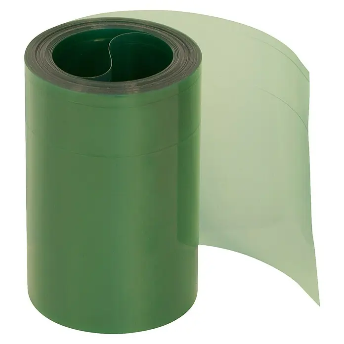 Windhager Schneckenband - L x H: 8 m x 20 cm, Kunststoff, Grün/Transparent - Bild eines Rolles grünen Kunststoff-Lamellenvorhangs, ideal für Kühlhäuser.