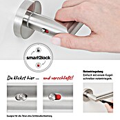 Diamond Doors Zimmertürgarnitur L-Form Premium Smart2Lock links (Stärke Tür: 38 mm - 45 mm, L-Form, Edelstahl matt, DIN Anschlag: Links, Passend für: Türen ohne Schlüssellochbohrung, Türen mit Schlüssellochbohrung benötigen zusätzlich eine Blindrosette) | BAUHAUS