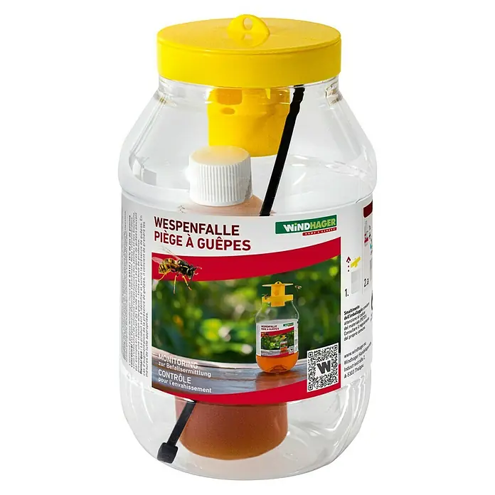 Windhager Wespenfalle inklusive Köder - Nettovolumen: 125 ml - Wespenfalle von Windhager: Effektive Lösung zur Wespenbekämpfung im Garten und auf der Terrasse.