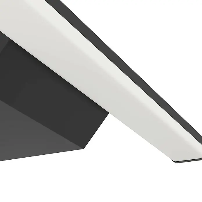 Eglo connect.z LED-Spiegelleuchte Regello-Z - 12 W, L x B x H: 60 x 13 x 4 cm, Schwarz, RGBW - Nahaufnahme einer modernen schwarzen und weißen LED-Wandleuchte, die ein minimalistisches Design und klare Linien hervorhebt.