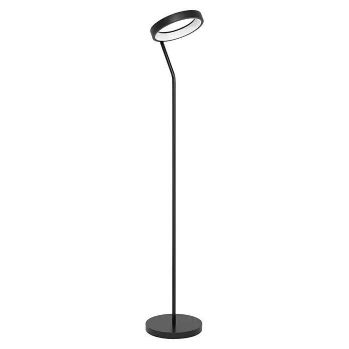 Eglo Connect LED-Stehleuchte Marghera-Z - Höhe: 169 cm, Schwarz, RGBW - Moderne Stehlampe mit einem kreisförmigen Lampenschirm, der ein helles, weißes Licht ausstrahlt, ideal für Wohn- oder Arbeitsräume.