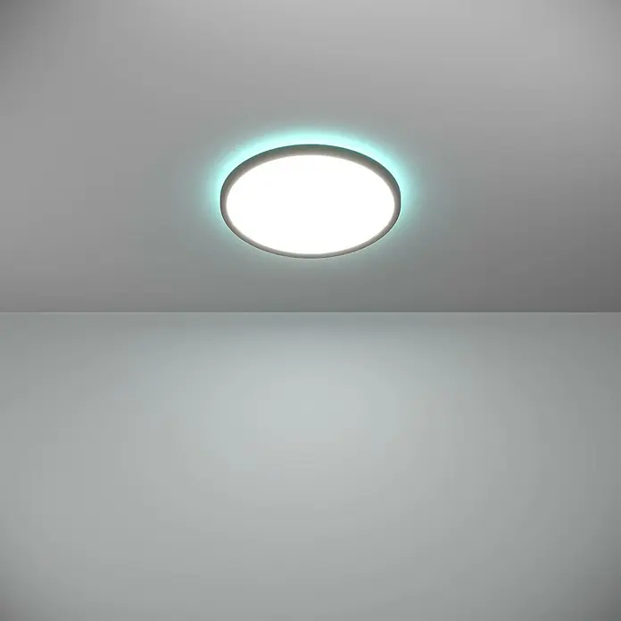 Eglo connect.z LED-Panel rund Rovito-Z - 16 W, Ø x H: 30 x 3 cm, Schwarz, RGBW - Modernes Deckeneinbaulicht mit LED-Beleuchtung in einem minimalistischen Design, das für eine gleichmäßige Ausleuchtung sorgt.
