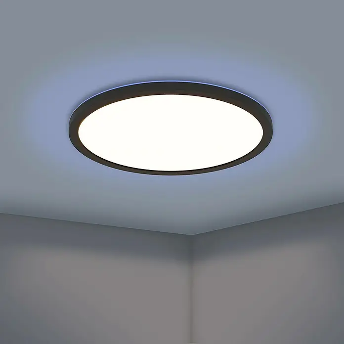 Eglo connect.z LED-Panel rund Rovito-Z - 16 W, Ø x H: 30 x 3 cm, Schwarz, RGBW - Runde Deckenleuchte mit LED-Beleuchtung, ideal für moderne Innenräume und energiesparende Beleuchtungslösungen.