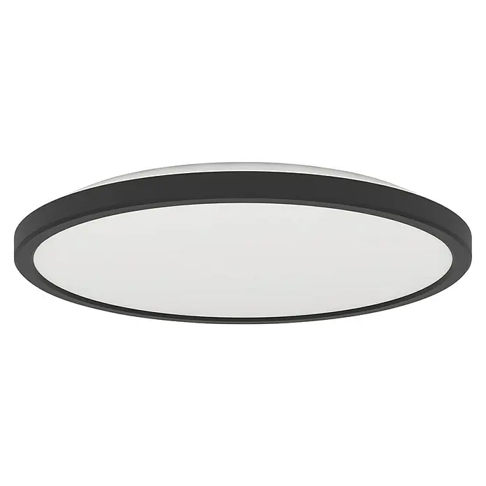 Eglo connect.z LED-Panel rund Rovito-Z - 16 W, Ø x H: 30 x 3 cm, Schwarz, RGBW - Deckenleuchte mit schwarzem Rand und diffusem, weißem Licht. Moderne Beleuchtung für Innenräume, ideal für Wohnzimmer und Schlafzimmer.
