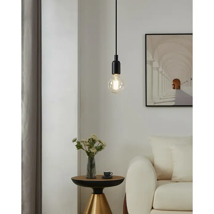 Eglo connect.z Smart-LED-Lampe - E27, Dimmbar, Warmweiß, 6 W, 806 lm, 1 Stk. - Moderne Pendelleuchte mit einer Edison-Glühbirne. Das Design ist minimalistisch und passt gut zu modernen Innenräumen.