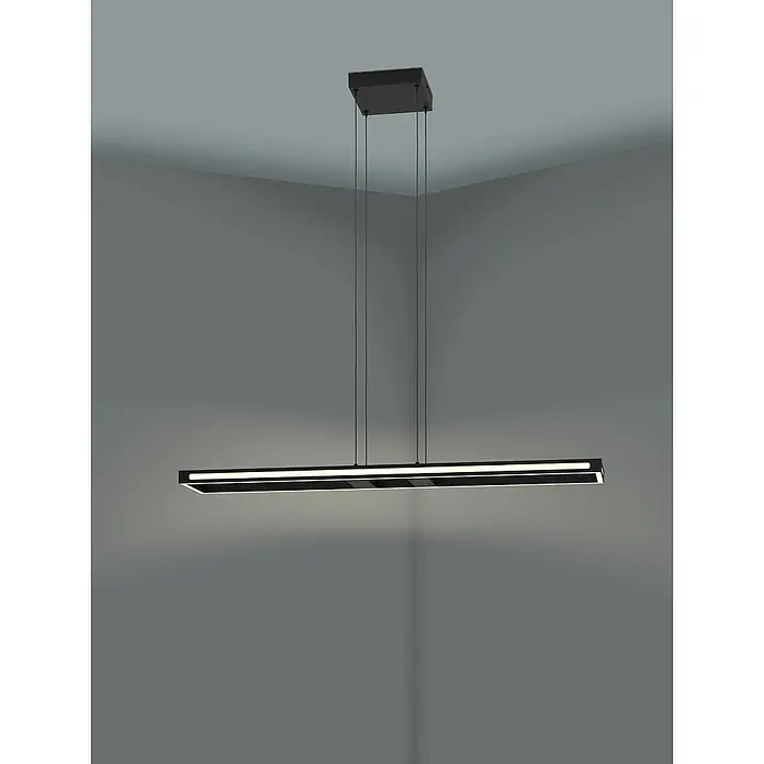 Eglo LED-Pendelleuchte Salvilanas-Z - L x B x H: 1.160 x 200 x 1.100 mm, 33 W, Dimmbar - Moderne schwarze LED-Pendelleuchte mit schlankem, linearem Design für eine stilvolle Beleuchtung.