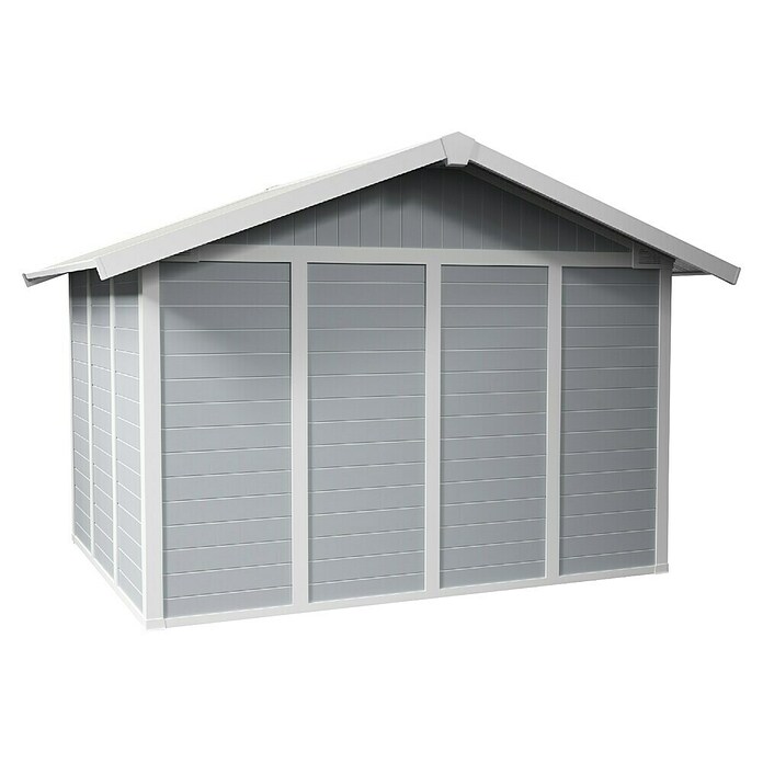 Grosfillex Caseta para jardín Deco (Medidas ext. (An x Pr): 370 x 298 cm, Plástico, Gris claro, 7,5 m²) | BAUHAUS