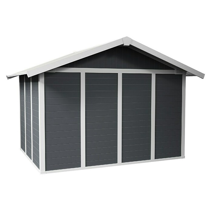 Grosfillex Caseta para jardín Deco (Medidas ext. (An x Pr): 370 x 298 cm, Plástico, Gris oscuro, 7,5 m²) | BAUHAUS