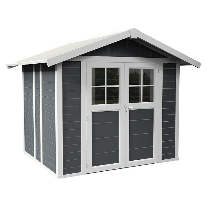 Grosfillex Caseta para jardín Deco (Medidas ext. (An x Pr): 295 x 261 cm, Plástico, Gris oscuro, 4,9 m²) | BAUHAUS