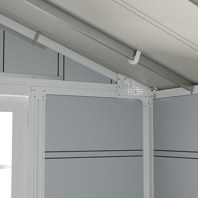 Grosfillex Caseta para jardín Deco (Medidas ext. (An x Pr): 370 x 298 cm, Plástico, Gris claro, 7,5 m²) | BAUHAUS