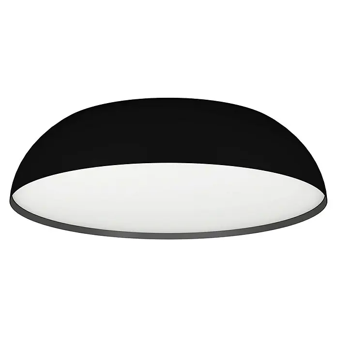 Eglo Connect LED-Deckenleuchte rund Tollos-Z - Ø x H: 55 x 13 cm, Schwarz, Weiß, RGBW - Deckenleuchte in halbrunder Form, mit einem weißen Diffusor für eine gleichmäßige Beleuchtung. Elegant und modern, ideal für jeden Raum.