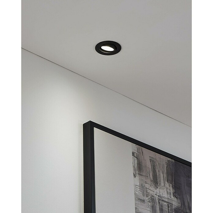 Eglo LED-Einbauleuchte rund Saliceto-Z (Ø x H: 88 x 46 mm, Schwarz, 1 Stk.) | BAUHAUS