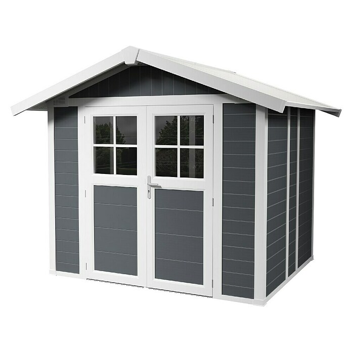 Grosfillex Caseta para jardín Deco (Medidas ext. (An x Pr): 295 x 261 cm, Plástico, Gris oscuro, 4,9 m²) | BAUHAUS