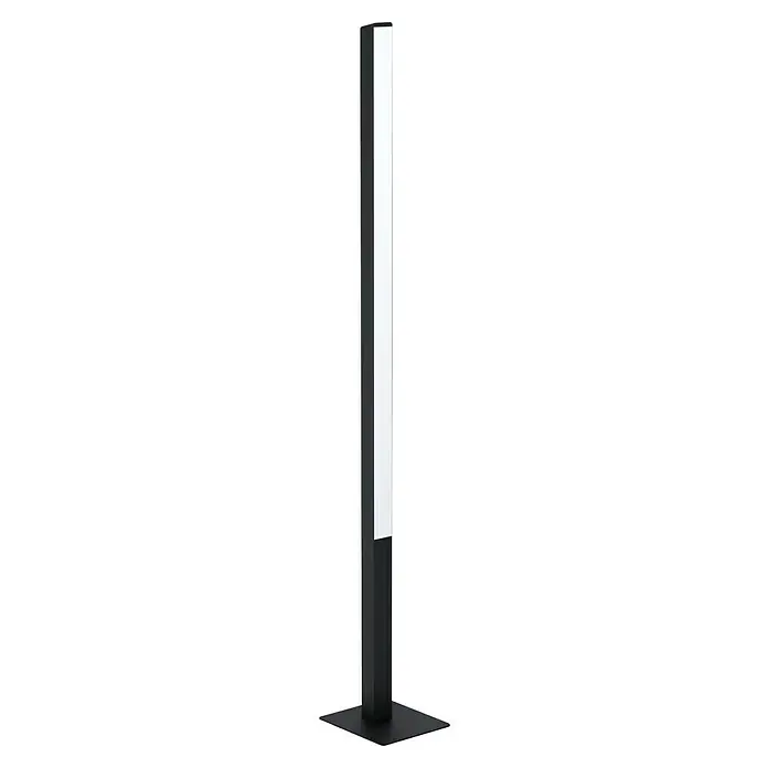 Eglo connect.z LED-Stehleuchte Simolaris-Z - 35 W, Höhe: 161,5 cm, RGB - Ein schlanker, moderner Pollerleuchte mit einem schwarzen Rahmen und einem hellen, vertikalen Lichtband, ideal für Außenbereiche.