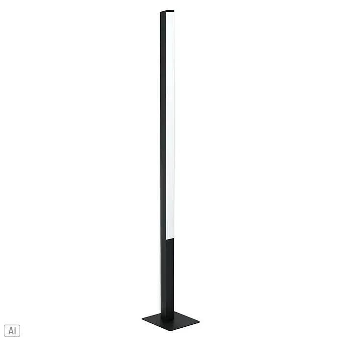 Eglo connect.z LED-Stehleuchte Simolaris-Z - 35 W, Höhe: 161,5 cm, RGB - Ein schlanker, moderner Pollerleuchte mit einem schwarzen Rahmen und einem hellen, vertikalen Lichtband, ideal für Außenbereiche.