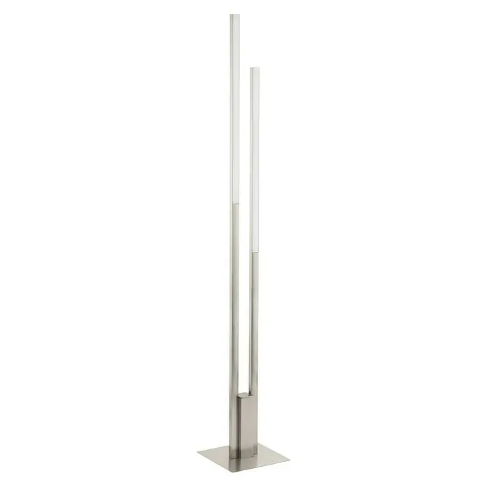 Eglo Connect LED-Stehleuchte Fraioli-Z - Höhe: 175,5 cm, Nickel-Matt, RGBW - Moderne Stehlampe mit zwei schlanken, vertikalen Leuchtenelementen auf einem quadratischen Sockel. Das Design ist minimalistisch und elegant.