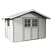 Grosfillex Caseta para jardín Deco (Medidas ext. (An x Pr): 370 x 298 cm, Plástico, Blanco/Gris verdoso, 7,5 m²) | BAUHAUS