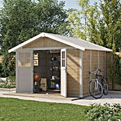 Grosfillex Caseta para jardín Deco (Medidas ext. (An x Pr): 370 x 298 cm, Plástico, Beige/Blanco, 7,5 m²) | BAUHAUS