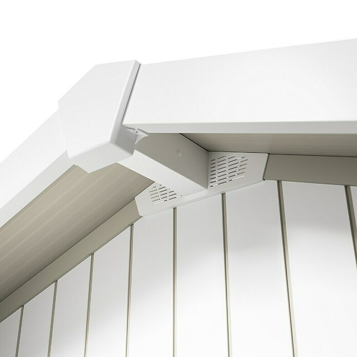 Grosfillex Caseta para jardín Deco (Medidas ext. (An x Pr): 370 x 298 cm, Plástico, Blanco/Gris verdoso, 7,5 m²) | BAUHAUS