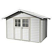 Grosfillex Caseta para jardín Deco (Medidas ext. (An x Pr): 370 x 298 cm, Plástico, Blanco/Gris verdoso, 7,5 m²) | BAUHAUS