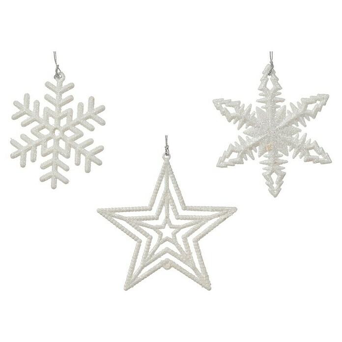 Adornos del árbol de Navidad Estrella (Plateado, Plástico, 1 ud., 2 x 10 x 10 cm) | BAUHAUS