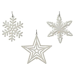 Adornos del árbol de Navidad Estrella (Plateado, Plástico, 1 ud., 2 x 10 x 10 cm)
