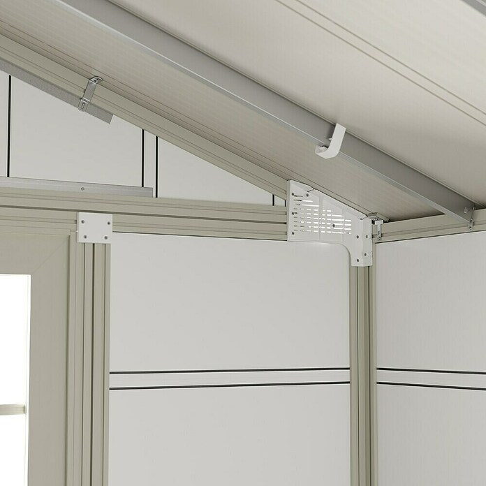Grosfillex Caseta para jardín Deco (Medidas ext. (An x Pr): 370 x 298 cm, Plástico, Blanco/Gris verdoso, 7,5 m²) | BAUHAUS