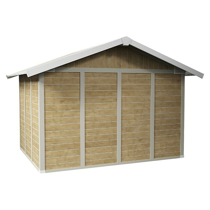 Grosfillex Caseta para jardín Deco (Medidas ext. (An x Pr): 370 x 298 cm, Plástico, Beige/Blanco, 7,5 m²) | BAUHAUS