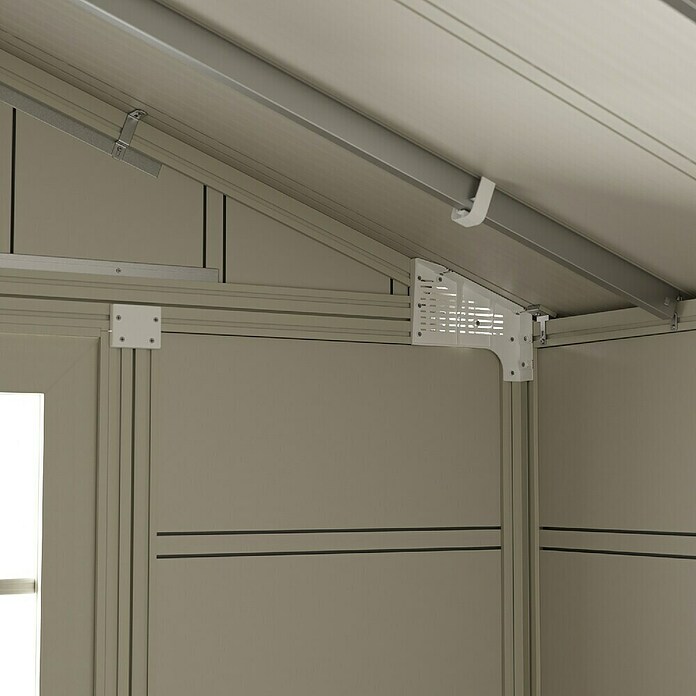 Grosfillex Caseta para jardín Deco (Medidas ext. (An x Pr): 370 x 298 cm, Plástico, Beige/Blanco, 7,5 m²) | BAUHAUS