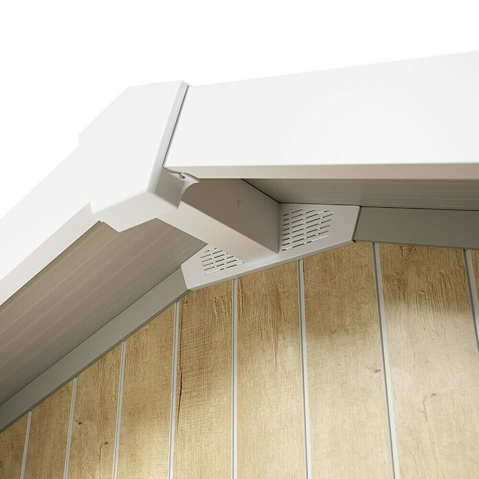 Grosfillex Caseta para jardín Deco (Medidas ext. (An x Pr): 370 x 298 cm, Plástico, Beige/Blanco, 7,5 m²) | BAUHAUS