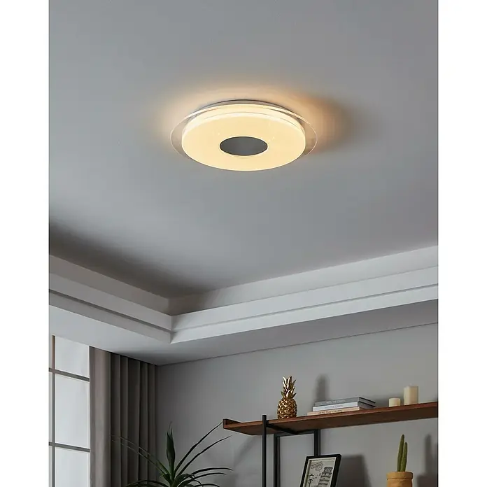 Eglo connect.z LED-Deckenleuchte LANCIANO-Z - Ø x H: 45 x 8 cm, Kunststoff, 19,2 W, Dimmbar - Moderne Deckenleuchte in Donutform mit warmweißem Licht, ideal für stilvolle Innenräume und angenehme Beleuchtung.