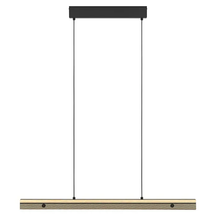 Eglo Connect LED-Pendelleuchte Kokomo-Z - 34 W, L x B x H: 99 x 5 x 110 cm, Schwarz, Braun, RGBW - Elegante LED-Hängeleuchte mit einem feinen Gittermuster. Die Lampe ist an Stahlseilen befestigt und sorgt für eine moderne Beleuchtung.