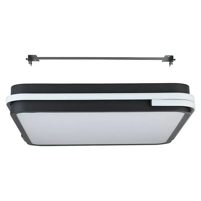 Eglo Connect LED-Deckenleuchte Genovese-Z - 22 W, L x B x H: 47 x 47 x 7 cm, Schwarz, RGBW - Moderne Deckenleuchte in Schwarz und Weiß. Das quadratische Design sorgt für eine stilvolle Beleuchtung im Raum.
