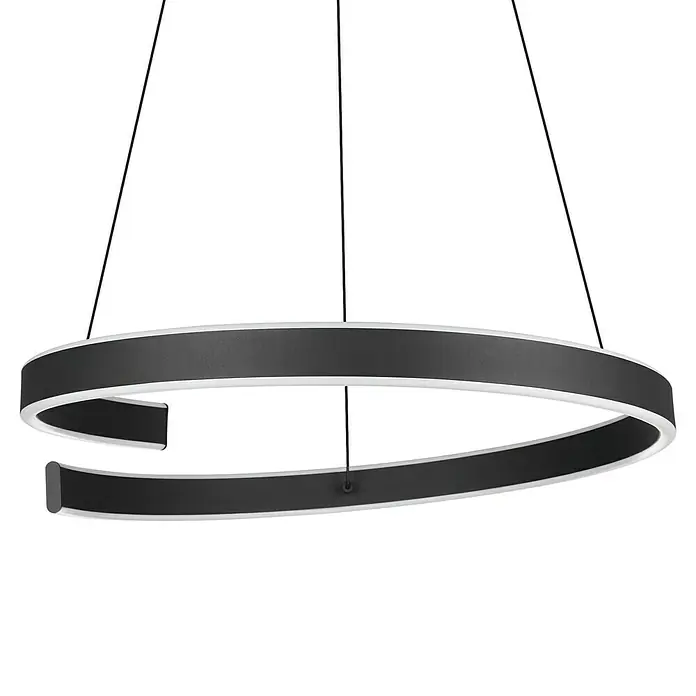 Eglo LED-Pendelleuchte rund Andabaia-Z - 42,5 W, Ø x H: 60 x 154 cm, Schwarz, Kaltweiß - Moderne LED-Hängeleuchte mit kreisförmigem Design in Schwarz und Weiß, ideal für stilvolle Innenräume. Elegantes Lichtobjekt.