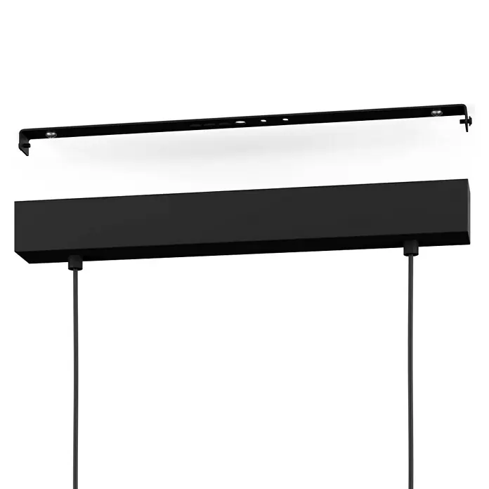Eglo Connect LED-Pendelleuchte Kokomo-Z - 34 W, L x B x H: 99 x 5 x 110 cm, Schwarz, Braun, RGBW - Schwarze LED-Hängeleuchte mit schlankem Design und variabler Aufhängung. Ideal für moderne Innenräume und stilvolle Beleuchtungslösungen.