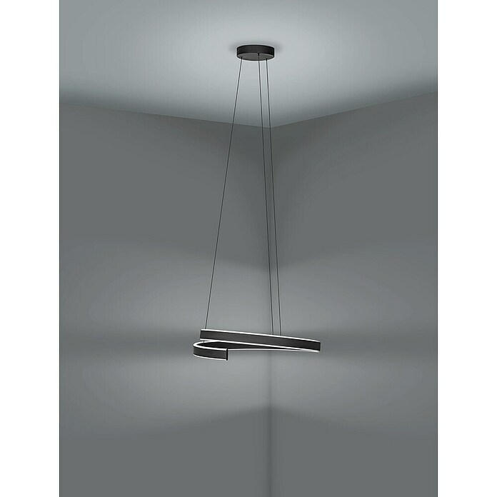 Eglo LED-Pendelleuchte rund Andabaia-Z (42,5 W, Ø x H: 60 x 154 cm, Schwarz, Kaltweiß) | BAUHAUS