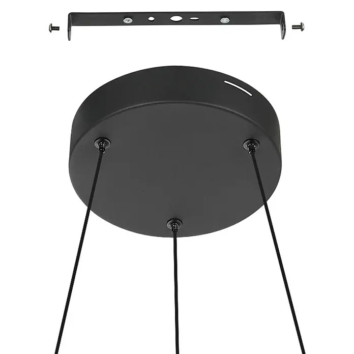 Eglo LED-Pendelleuchte rund Andabaia-Z - 42,5 W, Ø x H: 60 x 154 cm, Schwarz, Kaltweiß - Schwarze Deckenleuchte mit Befestigungsbügel. Elegante Beleuchtungslösung für moderne Innenräume mit minimalistischem Design.