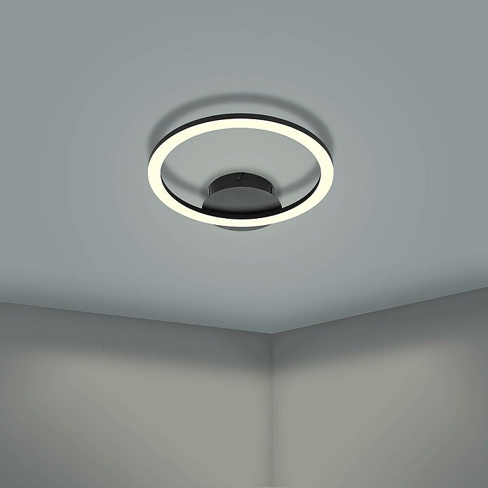 Eglo connect.z LED-Deckenleuchte Parrapos-Z (L x B x H: 340 x 300 x 45 mm, Schwarz/Weiß, 12 W, Dimmbar) | BAUHAUS