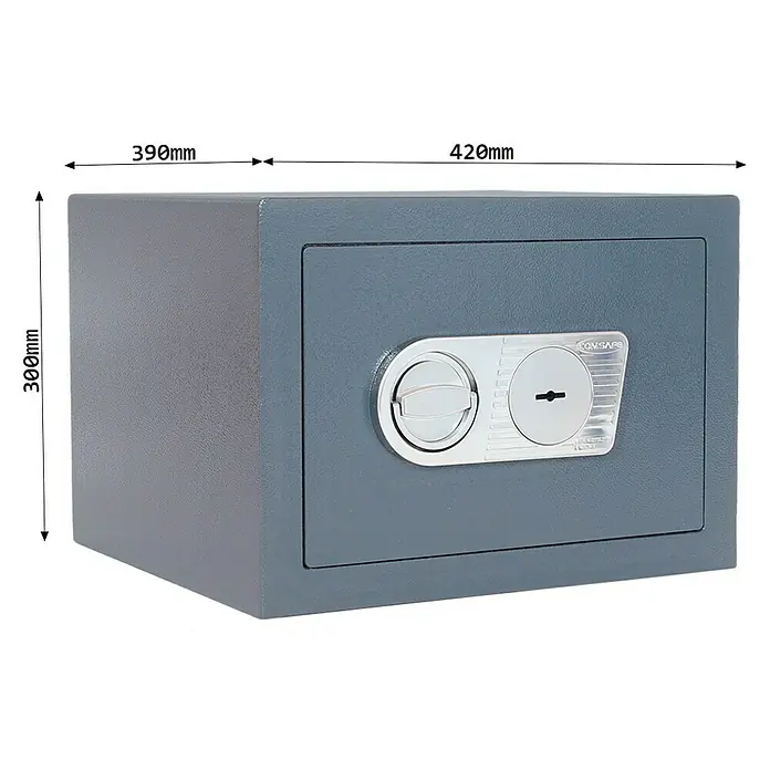 Rottner Möbeltresor Samoa - L x B x H: 39 x 42 x 30 cm, Doppelbart-Hochsicherheitsschloss, Anthrazit - Safe in Grau mit den Maßen 390mm x 420mm x 300mm für die sichere Aufbewahrung von Wertgegenständen. Ideal für Zuhause oder im Büro.