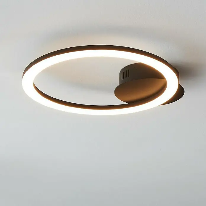 Eglo connect.z LED-Deckenleuchte PARRAPOS-Z - L x B x H: 340 x 300 x 45 mm, Schwarz, 12 W, Dimmbar - Moderne LED-Deckenleuchte in Ringform, elegantes Design für stilvolle Innenräume. Die Leuchte spendet helles, gleichmäßiges Licht.